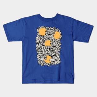 Leaves and Moon Pattern Background Illustration Kids T-Shirt